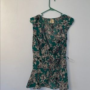 Green floral blouse by Japna